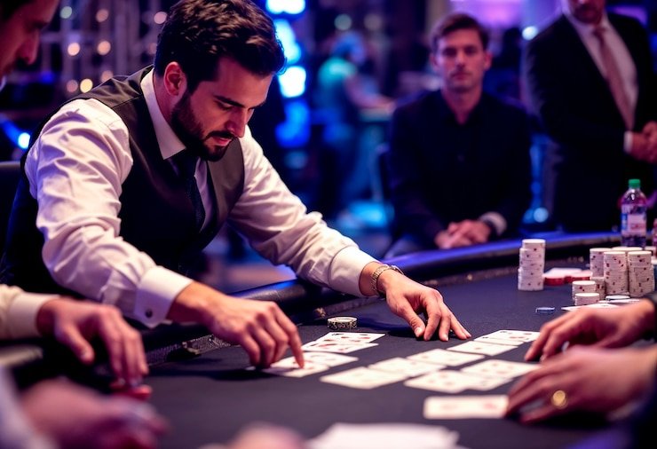 Three Card Poker betting table on astro38 mobile